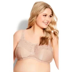 Women's Plus Size Lace Soft Cup Wire Free Bra - Beige | AVENUE -Best Clothing Store GUEST b50749e5 59ce 4c82 8e2e 7d26e67d4c8d