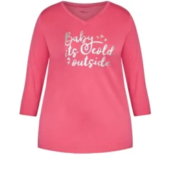 Women's Plus Size Cold Outside Sleep Top - Pink | AVENUE 11 Women's Plus Size Cold Outside Sleep Top - Pink | AVENUE -Best Clothing Store GUEST b50f534a 1126 4751 b003 ec506e0d96ba