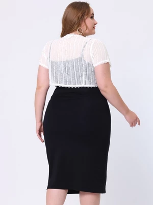 Agnes Orinda Women's Plus Size Sheer Lace Shrug Elegant Crop Cardigan 5 Agnes Orinda Women's Plus Size Sheer Lace Shrug Elegant Crop Cardigan - Image 3