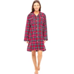 Women's Soft Warm Flannel Sleep Shirt, Button Down Boyfriend Nightgown -Best Clothing Store GUEST b79ff7bd cddf 43c1 afbf 6ccea877b60a