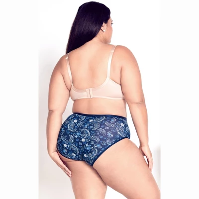 Women's Plus Size Modern Print 3 Pack Brief - Blue | AVENUE 3 Women's Plus Size Modern Print 3 Pack Brief - Blue | AVENUE