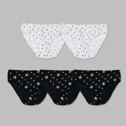 Nubies Essentials Girls' 5pk Heart And Star Print Underwear - Black/White -Best Clothing Store GUEST b8dbb6b9 ea54 423f 8269 c1fcbbb28753
