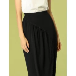 Allegra K Women's Skirt Split Ruched High Waist Summer Beach Maxi Skirts -Best Clothing Store GUEST b981c7f5 048a 4045 8a87 c653ccda735f