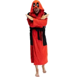 Marvel Deadpool Adult Men's Costume Fleece Robe Bathrobe Red -Best Clothing Store GUEST bae4f328 abf0 4a50 9d81 7e807c65fb0b