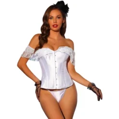 Allegra K Women's Gothic Lace Short Sleeve Overbust Shapewear -Best Clothing Store GUEST bb2226bb 9b85 44ef 8d8d c112ed723b41