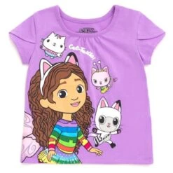 Dreamworks Gabby's Dollhouse Pandy Paws Cakey Cat Girls T-Shirt Mesh Skirt & Scrunchie 3 Pc Set Toddler To Big Kid