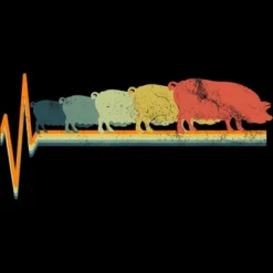 Women's Design By Humans Heart Beat Retro Rainbow Pig By Luckyst Racerback Tank Top