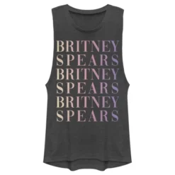 Junior's Britney Spears Name Stack Festival Muscle Tee -Best Clothing Store GUEST bd71ac75 20a8 4f8e 86b8 42cffbd8759f