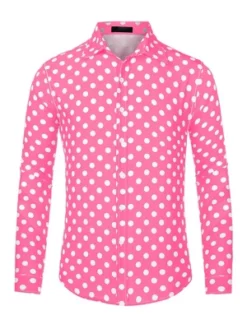 Lars Amadeus Men's Button Down Long Sleeves Casual Polka Dots Print Shirts -Best Clothing Store GUEST bd79e6a8 12ab 4820 8581 306634cbf055