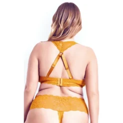 Women's Plus Size Lingerie Racer Back Bralette - Marigold | HIPS & CURVES