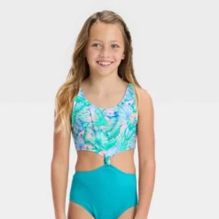 Girls' Floral Printed Tropical Twist Swimsuit - Art Class™ Light Blue 7 Girls' Floral Printed Tropical Twist Swimsuit - Art Class™ Light Blue -Best Clothing Store GUEST bdb19404 e778 4cfc 91ca 9bbca2def8ac
