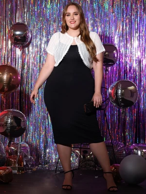 Agnes Orinda Women's Plus Size Sheer Lace Shrug Elegant Crop Cardigan 4 Agnes Orinda Women's Plus Size Sheer Lace Shrug Elegant Crop Cardigan - Image 2