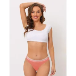 Allegra K Women's Unlined No Show Breathable Smooth Color-Block Thongs -Best Clothing Store GUEST c02b5096 a3a1 44a9 b6c6 06d0fc9ec6c2