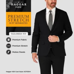 Haggar H26 Men's Tailored Fit Premium Stretch Suit Jacket