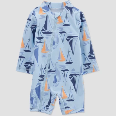Carter's Just One You® Baby Boys' Boat One Piece Rash Guard - Blue 5 Carter's Just One You® Baby Boys' Boat One Piece Rash Guard - Blue - Image 3