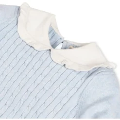 Hope & Henry Girls' Long Sleeve Cable Knit Peter Pan Collar Sweater Dress, Infant