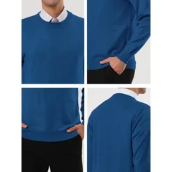 Lars Amadeus Men's Casual Round Neck Long Sleeves Solid Color Knitted Pullover Sweater -Best Clothing Store GUEST c41c1518 a28e 4313 a451 90d23d2a33a2
