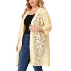 Agnes Orinda Women's Plus Size Lace Open Front 3/4 Sleeve Long Cardigans 26 Agnes Orinda Women's Plus Size Lace Open Front 3/4 Sleeve Long Cardigans -Best Clothing Store GUEST c47e639d 331d 495e af08 e8bdf64c9a18