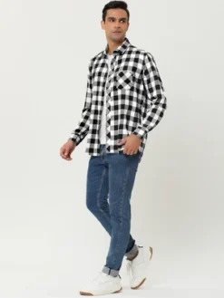 Lars Amadeus Men's Casual Long Sleeve Button Down Plaid Checked Dress Shirts -Best Clothing Store GUEST c4d87e80 017a 4b30 8c1b 5b4a0ff7e190