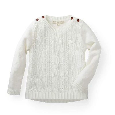 Hope & Henry Girls' Cable Button Sweater, Infant 6 Hope & Henry Girls' Cable Button Sweater, Infant - Image 4