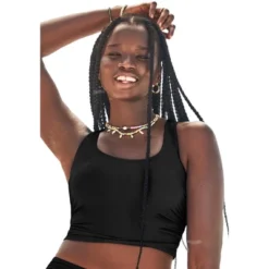 Swimsuits For All Women’s Plus Size Cropped Racerback Tankini Top -Best Clothing Store GUEST c5d35f69 7441 435e 9b59 b85d7e1667ca