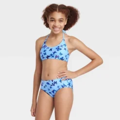 Girls' 3pc Flutter Away Swimwear Set - Art Class™ Blue