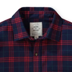 Hope & Henry Mens' Brushed Flannel Button Down Shirt