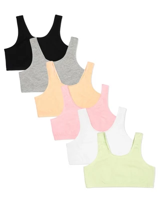 Fruit Of The Loom Girls Cotton Stretch Sports Bra 6 Pack 10 Fruit Of The Loom Girls Cotton Stretch Sports Bra 6 Pack - Image 8