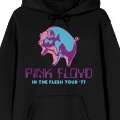 Pink Floyd In The Flesh Tour Long Sleeve Men's Black Hooded Sweatshirt