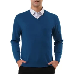 Lars Amadeus Men's Solid Color Knitted Long Sleeves V Neck Pullover Sweater -Best Clothing Store GUEST c83f8742 1095 4913 8756 2d6055be32c8