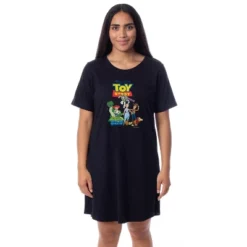 Disney Womens' Toy Story Movie Film Characters Nightgown Sleep Pajama Shirt Black -Best Clothing Store GUEST c94b2c12 5ade 4c8d 9ddb d445440ef5e6