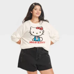 Women's Hello Kitty Cozy Graphic Sweatshirt - White -Best Clothing Store GUEST cac8350f 283f 4f34 a179 6843283ba128