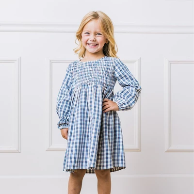 Hope & Henry Girls' Long Sleeve Calvary Twill Smocked Front Dress, Kids 5 Hope & Henry Girls' Long Sleeve Calvary Twill Smocked Front Dress, Kids - Image 3