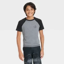 Boys' Raglan Flatlock Short Sleeve Swim Shirt - Art Class™ Black -Best Clothing Store GUEST cb24ad27 a497 4bef b916 bb0a889192e9