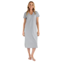Softies Women's 44" V-Neck Short Sleeve Nightgown -Best Clothing Store GUEST cc0ba2a0 a756 4753 b996 5d9bda8f13e5