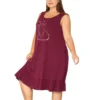 Agnes Orinda Women's Plus Size Sleeveless Comfy Lovely Tank Nightgown