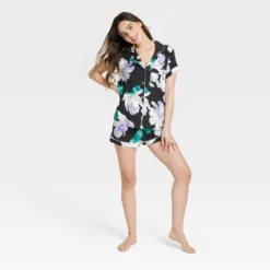 Women's Beautifully Soft Short Sleeve Notch Collar Top And Shorts Pajama Set - Stars Above™ -Best Clothing Store GUEST cd0197d3 fb3a 47a3 9e64 f021ac8fdae8
