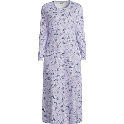 Lands' End Women's Cotton Long Sleeve Midcalf Nightgown 6 Lands' End Women's Cotton Long Sleeve Midcalf Nightgown - Image 4