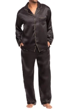 Men's Classic Satin Pajamas Lounge Set, Long Sleeve Top And Pants With Pockets, Silk Like PJs With Matching Sleep Mask 17 Men's Classic Satin Pajamas Lounge Set, Long Sleeve Top And Pants With Pockets, Silk Like PJs With Matching Sleep Mask -Best Clothing Store GUEST cdae9568 0893 4671 86bd a061c7198025