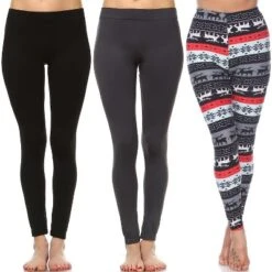 Women's Pack Of 3 Leggings - One Size Fits Most - White Mark -Best Clothing Store GUEST ce3f5f25 97f5 40c0 946a 2284e08ef290