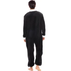 Men's Tuxedo Adult Onesie, Plush Fleece Novelty Pajamas Set