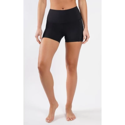 Yogalicious Womens Lux Polygiene Tribeca High Waist 3 1/2" Short With Side Pockets 3 Yogalicious Womens Lux Polygiene Tribeca High Waist 3 1/2" Short With Side Pockets