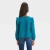 Girls' Long Sleeve Woven Ruffle Shirt - Cat & Jack™ Teal Blue 1 Girls' Long Sleeve Woven Ruffle Shirt - Cat & Jack™ Teal Blue -Best Clothing Store GUEST cff1693b 1763 460b bce1 a062e86f266f