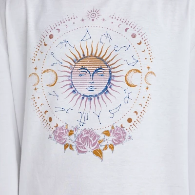 Girls' Long Sleeve Zodiac Oversized Graphic T-Shirt - Art Class™ White 3 Girls' Long Sleeve Zodiac Oversized Graphic T-Shirt - Art Class™ White