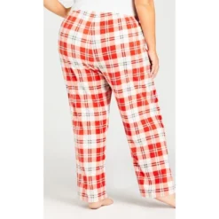 Women's Plus Size Check Fleece Sleep Pant - Red Check | AVENUE -Best Clothing Store GUEST d3e06c34 e800 4efb 8af6 7e7d3acc1dbe