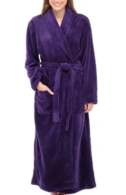 Women's Warm Fleece Winter Robe, Long Soft Plush Bathrobe -Best Clothing Store GUEST d4373692 3fb5 4ce0 b91d 513758a8b236