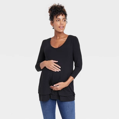 3/4 Sleeve Scoop Neck Nursing Maternity T-Shirt - Isabel Maternity By Ingrid & Isabel™ 6 3/4 Sleeve Scoop Neck Nursing Maternity T-Shirt - Isabel Maternity By Ingrid & Isabel™ - Image 4