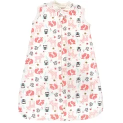 Hudson Baby Infant Girl Premium Quilted Sleeveless Sleeping Bag And Wearable Blanket, Girl Forest