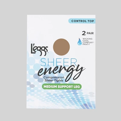 L'eggs Sheer Energy Women's Control Top 2pk Pantyhose 3 L'eggs Sheer Energy Women's Control Top 2pk Pantyhose