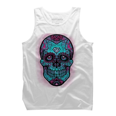 Men's Design By Humans Sugarskull Calavera III By RobertoJL Tank Top 5 Men's Design By Humans Sugarskull Calavera III By RobertoJL Tank Top - Image 3